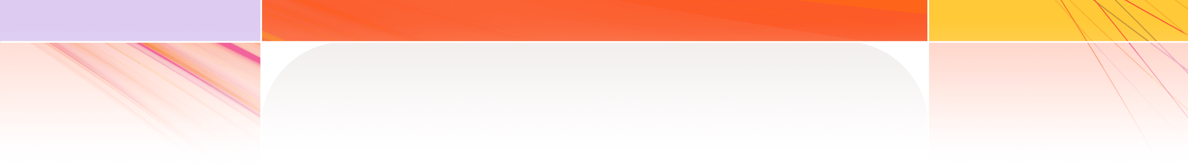 Abstract graphic with a white rounded rectangle, an orange top bar, and colorful diagonal lines on the sides.